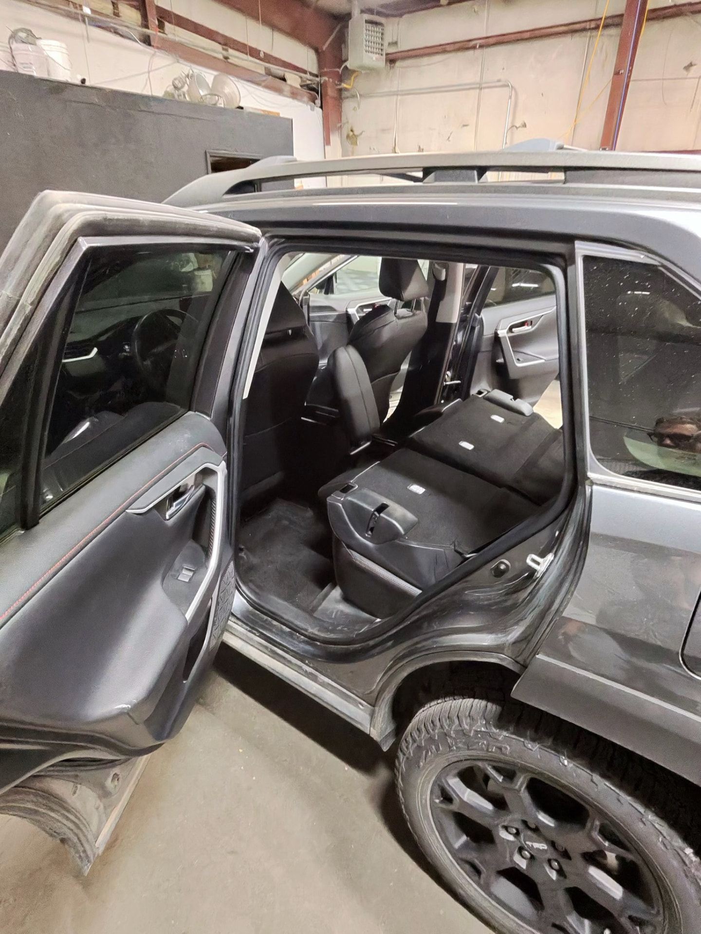 Rear seats and floor of the RAV4 after a full interior detail